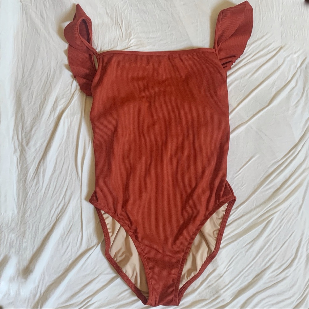Madewell Second Wave Julia Ruffle Strap One Piece